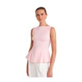 Dilvin Peplum Bluz Toz Pembe, 38, 101A50281, Toz Pembe, Kadın