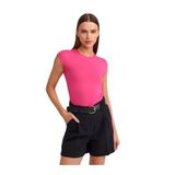 Dilvin Poliamid T-shirt, 36, 101A30856, Fuşya, Kadın
