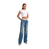 Dilvin Saten Boxer Detaylı Denim Pantolon, 36, 101A71494, Mavi, Kadın