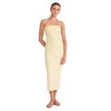 Dilvin Straplez Midi Elbise, 38, 101A91368, Açık Sarı, Kadın