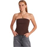 Dilvin Straplez Peplum Bluz, 38, 101A50880, Kahve, Kadın