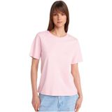 Dilvin Toz Pembe Bisiklet Yaka Basic T-Shirt, 36, 101A31763, Toz Pembe, Kadın