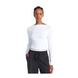 Dilvin Uzun Kollu Asimetrik T-shirt, 40, 101A31415, Beyaz, Kadın