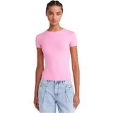 Dilvin Vücuda Oturan Kısa Kollu T-shirt, 36, 101A31906, Pembe, Kadın