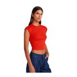 Dilvin Yanları Büzgü Detaylı T-Shirt, 36, 101A30899, Kırmızı, Kadın