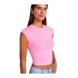Dilvin Yanları Büzgü Detaylı T-Shirt, 36, 101A30899, Pembe, Kadın