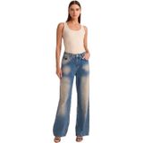 Dilvin Yıkama Baggy Denim Pantolon, 34, 101A71474, Tint, Kadın