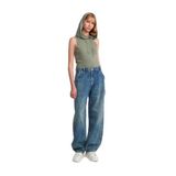 Dilvin Yıkama Denim Baloon Pantolon, 34, 101A71391, Tint, Kadın
