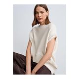 Dilvin Yün Karışımlı Oversize Süveter, Standart, 101A10839, Ekru, Kadın