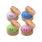Dim Sum Viral Squishy Stres Topu Sıkılabilir Duyusal Oyuncak Çin Mantısı Kutu Şeklinde -10 Cm-1 Adet Çok Renkli