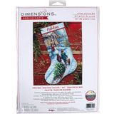 Dimensions 70-08995 Tatil Geleneği Kendin Yap Kişiselleştirilebilir Noel Kanaviçe Çorap Seti, 40 cm L, 14 Adet Açık Mavi Aida, Çeşitli