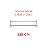 di'mora by ağbaht züc. Cenova S Pile Ve Perde Düğmesi Uyumlu Çetray Çift Raylı Modern Ahşap Rustik BEYAZ 225 cm