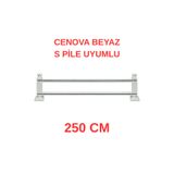 di'mora by ağbaht züc. Cenova S Pile Ve Perde Düğmesi Uyumlu Çetray Çift Raylı Modern Ahşap Rustik BEYAZ 250 cm