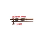 di'mora by ağbaht züc. Ceviz Tek Raylı Ahşap Rustik Perde Askısı Rustik Borusu - 150 Cm