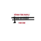 di'mora by ağbaht züc. Siyah Tek Raylı Ahşap Rustik Perde Askısı Rustik Borusu - 150 Cm