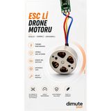 Dimute Shop Esc Li Drone Motoru Fırçasız Yüksek Performanslı Rc Drone Yedek Motoru - Siyah