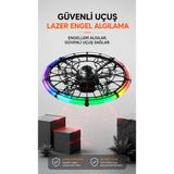 Dimute Shop INT-M18 Ufo Drone LED Işıklı Hd Kameralı Drone Uzaktan Kumandalı - Siyah