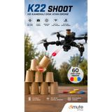 Dimute Shop K22 Shoot Hd Kameralı Disk Atan Drone Brushless Motor Katlanabilir - Siyah