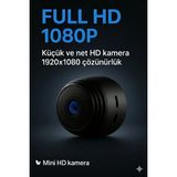 Dimute Shop Mini Kablosuz Wi-Fi Güvenlik Kamerası | 1080P Hd Çözünürlük | Iç & Dış Mekan Kullanımına Uygun - Siyah