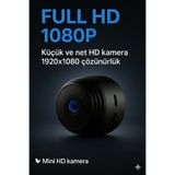 Dimute Shop Mini Kablosuz Wi-Fi Güvenlik Kamerası | 1080P HD Çözünürlük | İç & Dış Mekan Kullanımına Uygun