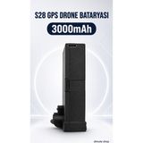 Dimute Shop S28 Gps Drone Bataryası 3000MAH - Siyah