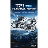 Dimute Shop T21 Pro Kameralı Drone Çift Hd Kamera Fpv Fırçasız Motor Engel Algılamalı - Gri