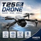Dimute Shop T25 Drone Hd Kamera Fırçasız Motor Katlanabilir Uzaktan Kumandalı Hava Çekim Drone - Gri