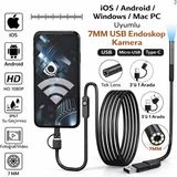Dimute Shop USB Endoskop Kamera 7mm 1080P Hd, LED Işıklı 10M Esnek Kablo, Su Geçirmez Boroskop - 11 metre