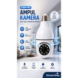 Dimute Shop V380 Pro Ampul Kamera 360° Wifi Güvenlik Kamerası Gece Görüşlü Hareket Sensörlü - Beyaz