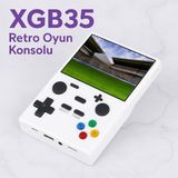 Dimute Shop XGB35 Kablosuz Oyun Konsolu – Çift Kollu Taşınabilir Retro Video Oyun Konsolu Kulaklık Hediyeli - Beyaz
