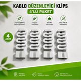 DIN Şarj Kablosu Koruyucu Klips – 4’lü Paket