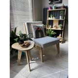 Dina Huş Ağacı Üçgen Tekli Plywood Sehpa – İskandinav tasarım, Doğal Ahşap, Modern Tasarım Yan Sehpa