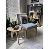 Dina Huş Ağacı Üçgen Tekli Plywood Sehpa – İskandinav tasarım, Doğal Ahşap, Modern Tasarım Yan Sehpa