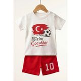 Dinamik çocuk Erkek Bebek Unısex Bizim Çocuklar Ay Yıldız Kupa Ayıcık Baskılı Şortlu Yazlık 2'li Takım 3-12AYLIK Türkiye Ay Yıldız - 6 - 9 Ay