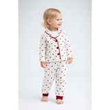 Dinamik çocuk Kız Çocuk Kalp Desenli 2'li Pijama Takımı Uzun Kollu Alt Üst Pamuklu 1-2-3-4-5-6yaş - 2 Yaş