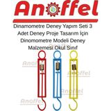 Dinamometre Deney Yapım Seti 3ADET Deney Proje Tasarım Için Dinomometre Modeli Deney Malzemesi Okul