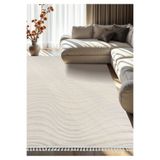 Dinarsu Alaçatı Püsküllü Kaymaz Taban Halı 150X230 Ariso Açık Bej