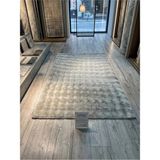 Dinarsu Antiq Halı Bubble Gri Modern Kabartmalı Beyaz Kaymaz Taban Salon Hol, Koridor Mutfak Yıkanabilir Jel Kesme Yolluk - 100 x 280 cm