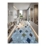 Dinarsu Antiq Halı Çok Renkli Modern Kaymaz Taban Salon Hol Çocuk, Koridor Mutfak Yıkanabilir Jel Kesme Yolluk