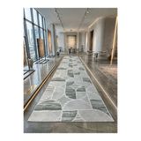 Dinarsu Antiq Halı Yeşil Geçişli Modern Kaymaz Taban Çocuk Odası Salon Hol, Koridor Mutfak Yıkanabilir Jel Kesme Yolluk