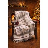 Dinarsu Cozy Life İnka Pamuklu Tv Battaniye 130X170 Cm Bordo
