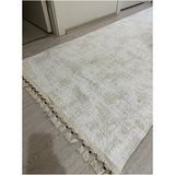 Dinarsu Jel Kaymaz Halı Asos Nevra Krem Kaymaz Taban Yolluk Yıkanabilir Halı Renkli Düğüm Saçaklı - 150 x 310 cm