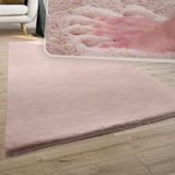 Dinarsu Loft Peluş Halı Antrasit - 80 x 150 cm - Beyaz - Pembe