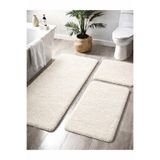 Dinarsu Peluş Kaymaz Taban Makinede Yıkanabilir Banyo Paspası (50x80 40x50 50x50)EKRU