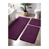 Dinarsu Peluş Kaymaz Taban Makinede Yıkanabilir Banyo Paspası (50x80 40x50 50x50)MÜRDÜM