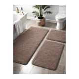 Dinarsu Peluş Kaymaz Taban Makinede Yıkanabilir Banyo Paspası (50x80 40x50 50x50)VİZON