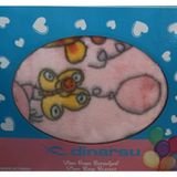 Dinarsu Vizon Bebek Battaniyesi 100 x 120 cm - Mavi - Pembe
