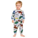 Dinazor Desenli Erkek Bebek Pijama Takım - Gri - 6 - 9 Ay
