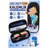 Dinazor Kabartmalı Bölmeli Kalemlik 1 Adet P-5953 Erkek Çocuk Okul Kalem Kutusu 3 Boyutlu Sevimli Karikatür Hediyelik
