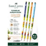 Dinazor Kurşun Kalem 4 Adet Faber Castell Yuvarlak Gövdeli Siyah Kurşun Kalem Yumuşak Yazım Kolay Tutuş Kaliteli
